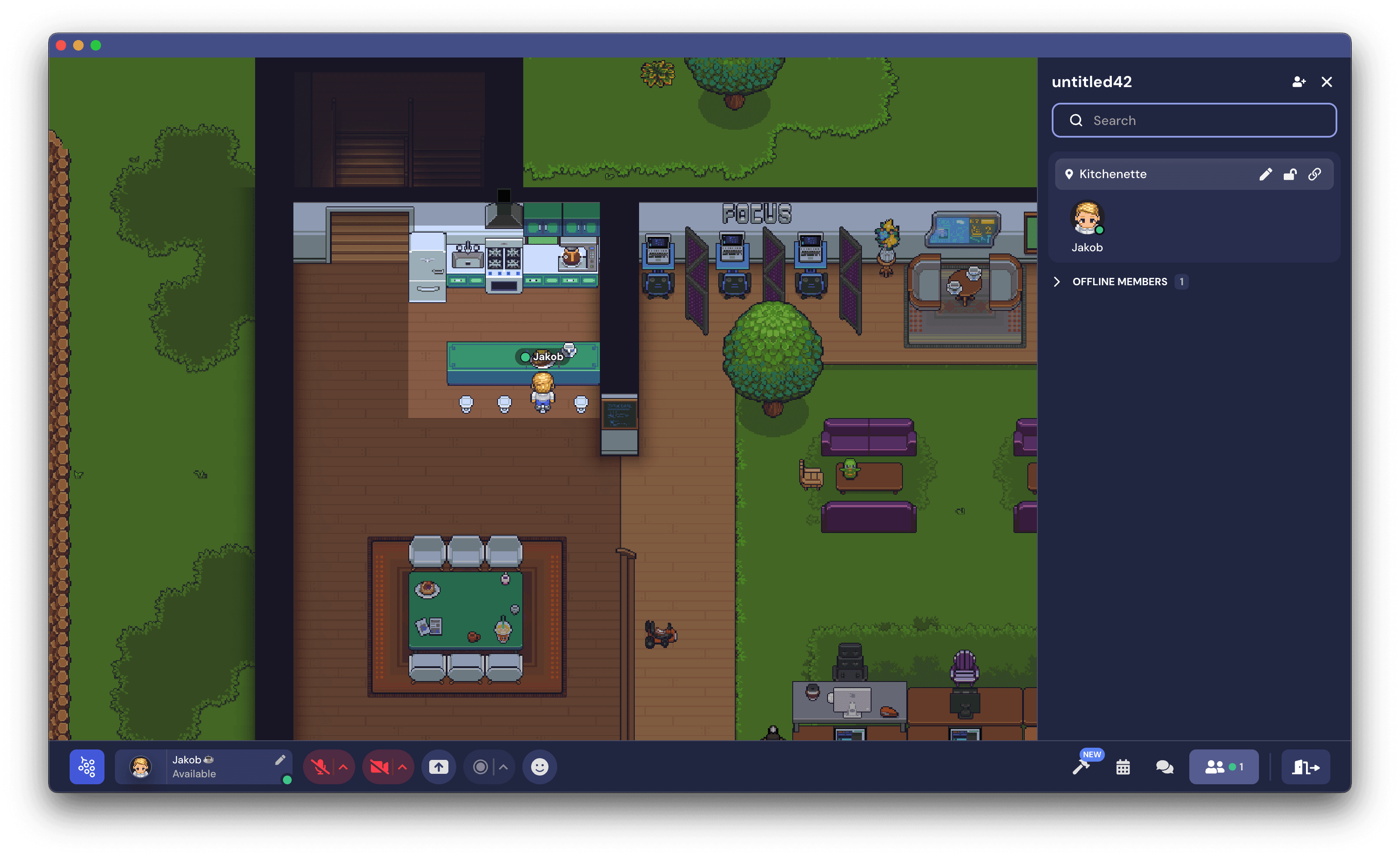 Screenshot of my Gather office