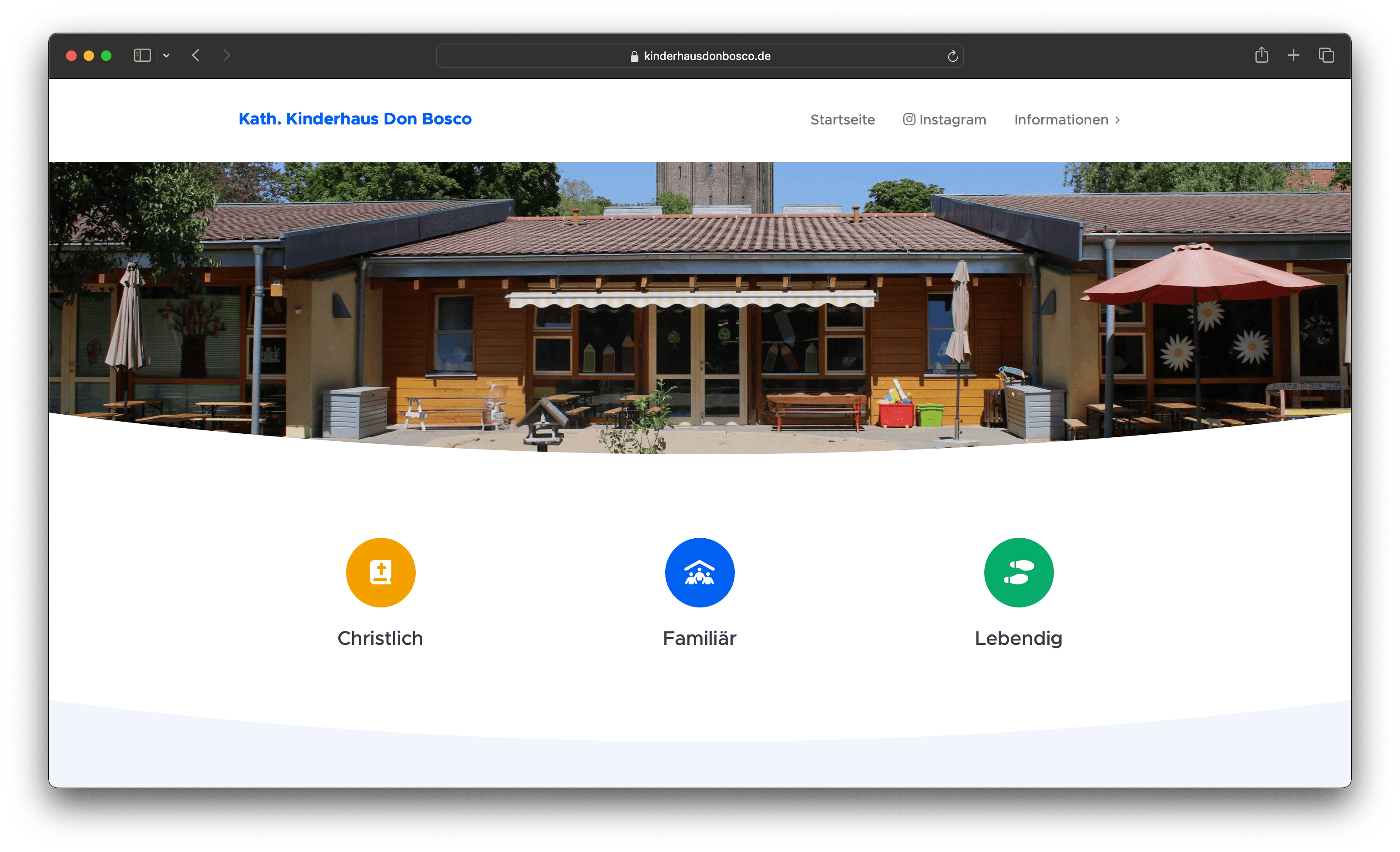 Kindergarten website homepage